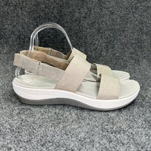 Clarks Cloudsteppers Sandals Women's Size 11 Tan Grey‎ Adjustable Strap Sandals